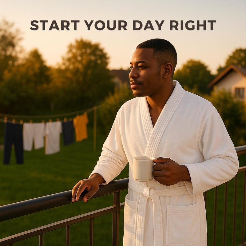 Jmr Usa Inc. Unisex 100% Cotton Terry Cloth Bathrobe â€“ Ideal Robe for Men & Women at Home, Spa, Hotel, Sauna, Pool, Bath & Shower - White - Image 5